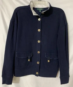 Ralph Lauren Damen Navy Blau Strickjacke Pullover Petite Large Preppy Taschen - Bild 1 von 10