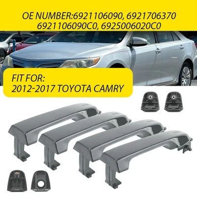 4x Manija de puerta exterior delantera trasera negra para Toyota Camry 2015 2016 2012-17 Foto 1 de 4