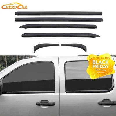 Black Body Window Sill Trim Strips Cover For Chevy Silverado Sierra Tahoe 07-13 Foto 1 de 4
