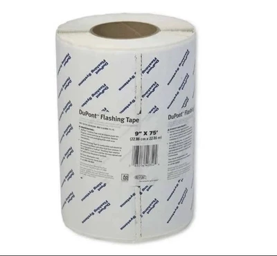 DuPont Tyvek Flashing Tape - 9" x 75'  Box Of 4 Rolls - Image 1 of 2