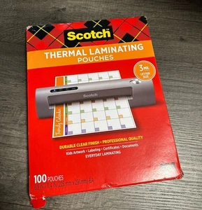 Scotch Letter Size Thermal Laminating Pouches 3 mil 8.9 X 11.4 200 Count - Picture 1 of 2
