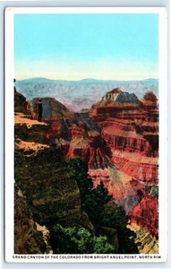 Cartolina d'epoca Grand Canyon del Colorado da Bright Angel Point, North Rim - Foto 1 di 2