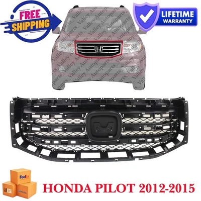 Textured Grille Fits Honda Pilot For 2012-2015 New Front Plastic HO1200210 Foto 1 de 4