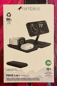 Original Apple Nimble Fold 3-in-1 MagSafe Ladegerät iPhone Watch AirPods Schwarz - Bild 1 von 15