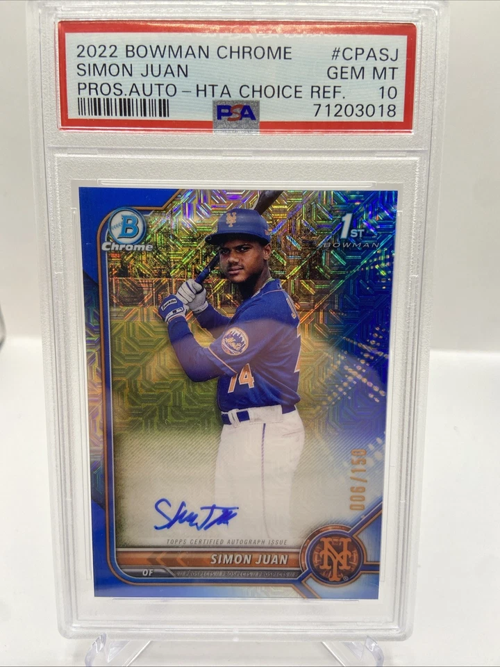 2024 Bowman Chrome Simon Juan Auto HTA Blue /150 PSA 10 METS - Image 1 of 1
