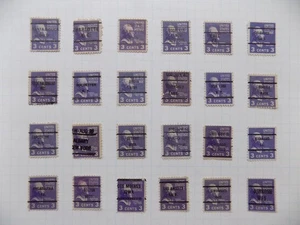 U S Coll'n of (24) used Diff't cities PRECANCEL DEFIN-7-28-3 C JEFFERSON - Picture 1 of 2
