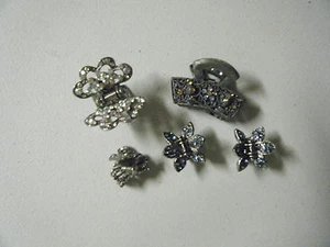 5 HAIR CLIPS WITH CRYSTALS  - Picture 1 of 2