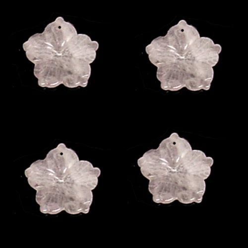 25MM ROSE QUARTZ FLOWER TOP DRILLED BEAD   HAND CARVED - Image 1 of 1