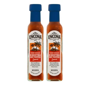 918954 2x 142ml BOTTLE ENCONA EXXXTRA HOT PEPPER SAUCE WEST INDIAN CHILLI - Picture 1 of 2