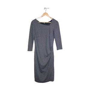 Long Tall Sally Pencil Dress Size UK 12 Black Geometric Print 3/4 Sleeves - Picture 1 of 9