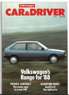 Volkswagen Car & Driver No2 Autumn 1987 UK Brochure Polo, Golf, Jetta, Scirocco - Image 1 of 2