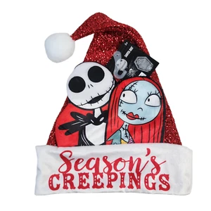 Disney Nightmare Before Christmas Nikolausmütze Jack Skellington Sally rot Lametta - Bild 1 von 5