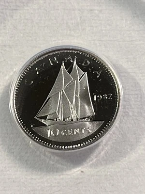 1982 Proof Canada 10 Cents Coin Graded PR 69 by ANACS - Image 1 of 4