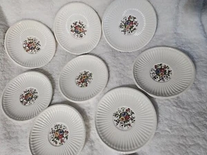 (Set of 8) Vintage Conway Wedgwood Edme Plates Floral Made In England 5.5" White - Picture 1 of 14