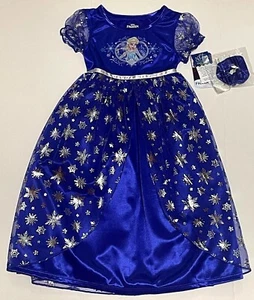 Disney Frozen Elsa Fantasy Nightgown Gown Pajamas Costume Princess Blue New Girl - Picture 1 of 7