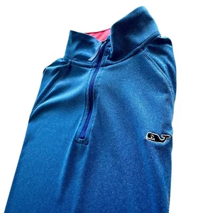 Vineyard Vines 1/4 Zip Performance Pullover Girls XL 18 Blue Long Sleeve Comfort - Picture 1 of 10
