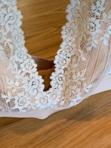 Beige/Nude Bra with White Lace, Women's size 36 - Picture 1 of 14