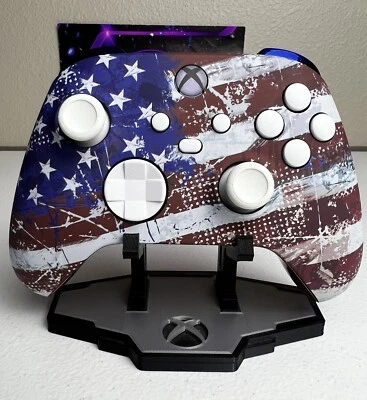 United States Flag - Chrome Red & Blue Custom Wireless Controller for Xbox Or PC - Image 1 of 4