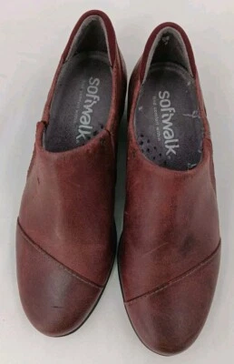 Softwalk Botines Para Mujer 6 Estrechos Encantadores Botines de Cuero Borgoña Sin Cordones Foto 1 de 4