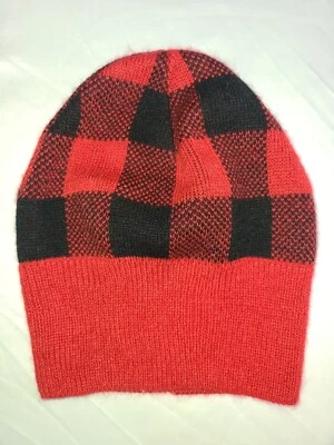 Antiguo gorro azul marino rojo negro búfalo a cuadros gorra sombrero unisex talla única SUAVE delgado ligero Foto 1 de 2