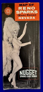 Vintage 1960s Map of Reno Sparks (East Reno) Nevada Nugget Casino Resort - Picture 1 of 6