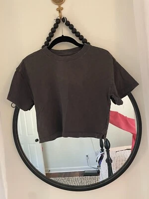 GAP Teen Charcoal Cropped Tee - XL (12) (100% Cotton) - Image 1 of 4