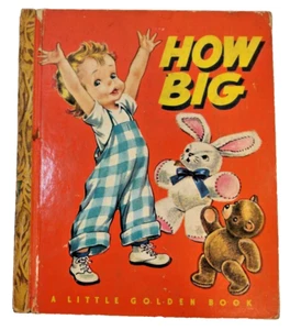 1st Edition "A" 1949 "How Big" Little Golden Book Children - Imagen 1 de 9