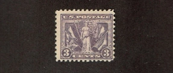 1919 U.S.CLASSIC  3c Violet "VICTORY"  Sc#537 M/H/OG Sharp! - Image 1 of 1