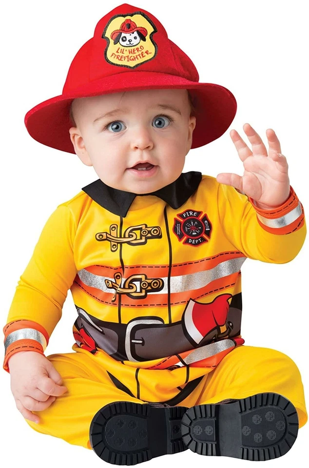 InCharacter Fearless Firefighter Infant Costume - Yellow - Image 1 of 1