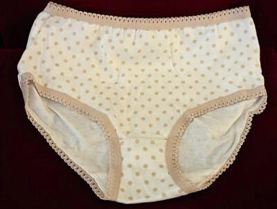 Size 6, Wonder Nation, White & Tan Polka-Dots Girl's Panties - Image 1 of 3