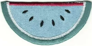 Light Blue Denim Watermelon Embroidery Patch - Picture 1 of 1