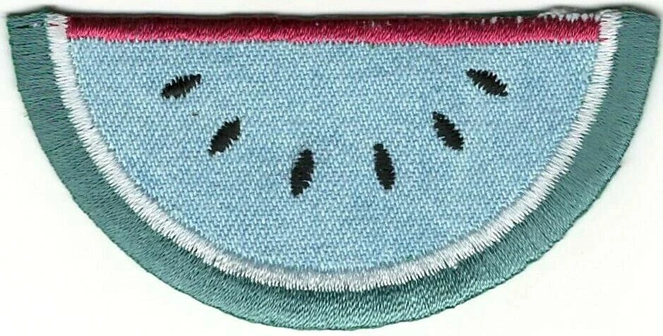 Light Blue Denim Watermelon Embroidery Patch - Image 1 of 1