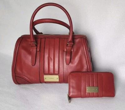 L.AM.B Bolso de Cuero Rojo con Cartera Juego de 2 Foto 1 de 4