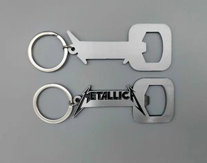 METALLICA-LOGO METAL BOTTLE OPENER/KEYCHAIN-BLACK INK-zinc alloy debossed - Picture 1 of 1
