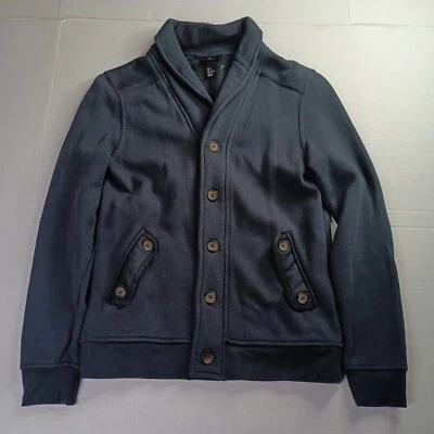 Suéter Cárdigan H&M Para Hombre S Pequeño Azul Marino Parches en el Codo Bolsillos Foto 1 de 4