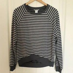 Hard Tail Women's Blue Gray Striped Sweatshirt Size M - Picture 1 of 8