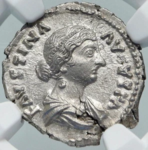 FAUSTINA II Jr Authentic Ancient Silver Roman Coin MARCUS AURELIUS NGC MS i86052 - Picture 1 of 5