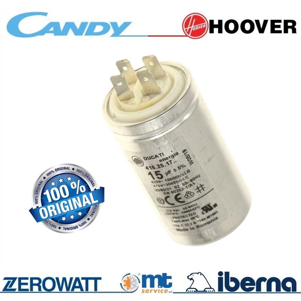 CONDENSATORE DI MARCIA 15uF PER COMPRESSORE ASCIUGATRICE  - Imagen 1 de 1