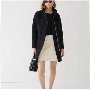 J. Cappotto Crew Nero Stadio Panno Nello Gori Misto Lana Bozzolo Donna Taglia 12 - Foto 1 di 11