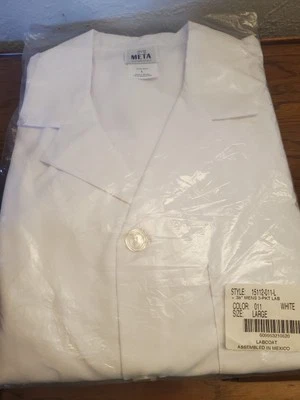Lab Coat White Sz LARGE by Meta 38 in NEW In Bag - Image 1 of 4