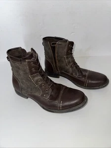 Steve Madden Men’s 10.5 Brown M Bach Cap Toe Lace Up Side Zip Ankle Boot - Picture 1 of 8