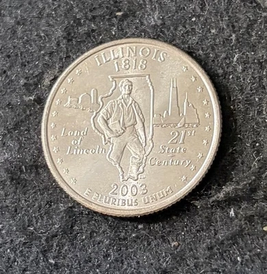 2003 P Illinois Quarter Circulated Free Shipping - Image 1 of 2