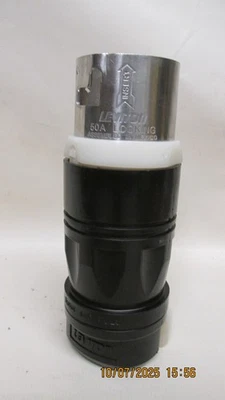 Leviton 50a 125/250v ac cs6365c California style grounding twistlock plug - Image 1 of 4
