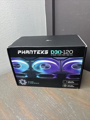 NEW Phanteks D30-120 D-RGB PWM Fan Set 120mm 3-Pack - Black, Regular - Image 1 of 4