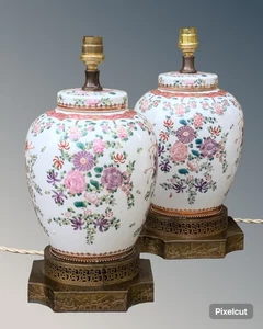 Good Pair of Samson Chinese Famille Rose Lamps - Picture 1 of 10