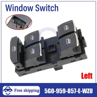 Interruptor de ventana izquierda Fit Volkswagen e-Golf Golf GTI Jetta Tiguan 5G0-959-857-E-WZU Foto 1 de 4