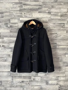 NUDIE JEANS CO 'HOWARD DUFFEL' Mens Wool Blend Casual Black Duffle Toggle Coat L - Picture 1 of 22