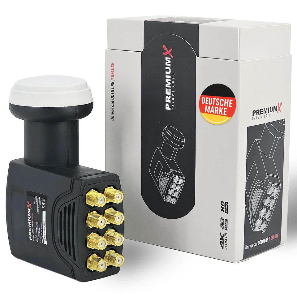 Convertidor de señal PremiumX Deluxe Octo LNB LNC LMB TV para 8 participantes HD UHD 4K - Imagen 1 de 4