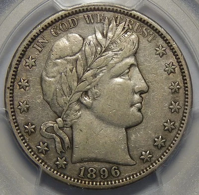 Medio dólar barbero 1896-S graduación profesional XF40 Foto 1 de 4