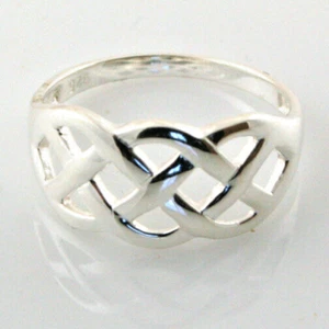 NEU Keltischer irischer Knoten Korbgeflecht Design Sterlingsilber Ring-Größe 7 - Bild 1 von 2